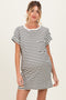 Black Striped Maternity T-Shirt Mini Dress