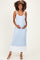 Sky Blue Ribbed Colorblock Sleeveless Maternity Maxi Dress