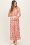 Red Floral Maternity Midi Dress