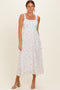 Pink Floral Lace Accent Sleeveless Maxi Dress