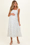 Blue Floral Lace Accent Sleeveless Maternity Maxi Dress