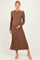 Mocha Ribbed Long Sleeve Maternity Sweater Midi Dress