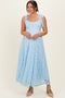 Light Blue Sleeveless Lace Maternity Maxi Dress