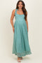 Mint Sleeveless Lace Maternity Maxi Dress