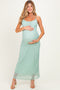 Sage Sleeveless Lace Square Neck Maternity Maxi Dress