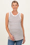 Mocha Striped Ribbed Maternity Tank Top