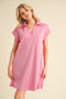 Pink Collared Pocket Dress