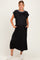 Black Side Slit Maternity Midi Dress