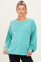 Turquoise Oversized Cutout Back Maternity Sweatshirt