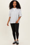 Black Oversized Striped Short Sleeve Top