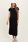 Black Contrast Trim Short Sleeve Maternity Midi Dress