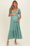 Sage Lace Maternity Maxi Dress