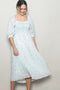 Light Blue Floral Smocked Midi Dress