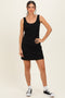 Black Ribbed Active Romper Dress