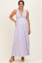 Lavender Sleeveless Deep V-Neck Maternity Maxi Dress