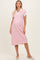 Pink Striped Polo Maternity Midi Dress