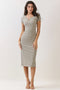 Faded Olive Striped Henley Midi Dress