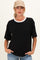 Black Relaxed Fit Contrast Neckline Maternity Tee