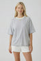 Heather Grey Relaxed Fit Contrast Neckline Tee