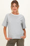 Heather Grey Relaxed Fit Contrast Neckline Maternity Tee