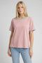 Pink Contrast Trim Boxy Fit Tee
