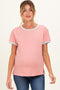 Pink Contrast Trim Boxy Fit Maternity Tee
