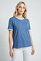 Blue Contrast Trim Boxy Fit Tee