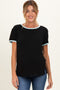 Black Contrast Trim Boxy Fit Maternity Tee