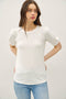 White Puff Sleeve Basic Top