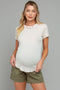 Olive Chino Pocket Maternity Shorts