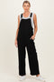 Black Straight Leg Maternity Adjustable Overalls