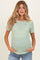 Green Striped Maternity Short Sleeve Top