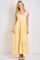 Yellow Gingham Lace Trim Shoulder Tie Maxi Dress