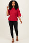 Burgundy Raw Cut Edge Boxy Tee