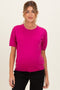 Magenta Short Sleeve Basic Knit Maternity Top