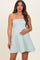 Sage Striped Strapless A-Line Maternity Dress