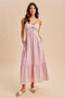Pink Lace Accent Maxi Dress
