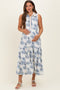 Ivory Floral Tiered Sleeveless Maternity Shirt Dress