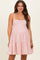 Pink Striped Tiered Cutout Maternity Dress