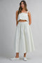 Mint Striped Crop Tank Midi Skirt Set