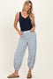 Blue Striped Patch Pocket Pants