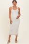 Ivory Floral Ruffle Strap Maternity Midi Dress