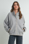 Grey Floral Trim Fleece Snap Button Jacket