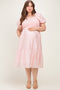 Blush Textured Woven Smocked Maternity Plus Maxi Dress