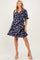 Navy Rose Floral Maternity Wrap Dress