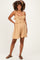 Sand Embroidered Ruffle Accent Maternity Romper