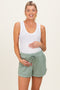 Sage Drawstring Relaxed Fit Maternity Shorts