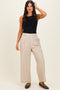 Beige Elastic Waistband Trousers