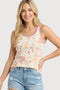Ivory Floral Jersey Tank Top