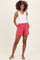 Strawberry Mineral Wash Terry Maternity Short